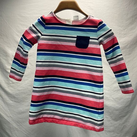 Gymboree Other - Gymboree Girls Striped Long Sleeve Dress Casual Rainbow Stripes Size 5-6‎